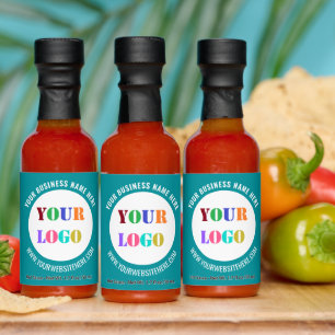 Custom Logo and Text Branded Hot Sauces Example
