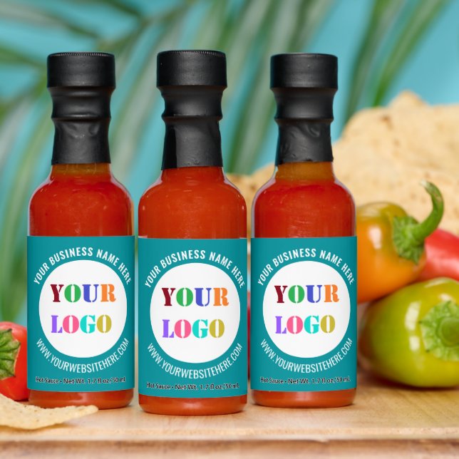 Custom Logo and Text Branded Hot Sauces Example (Multi)