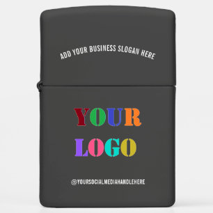 Custom Logo and Text Branded Zippo Lighter Example