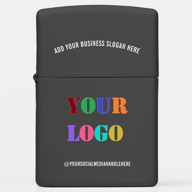 Custom Logo and Text Branded Zippo Lighter Example (Front)