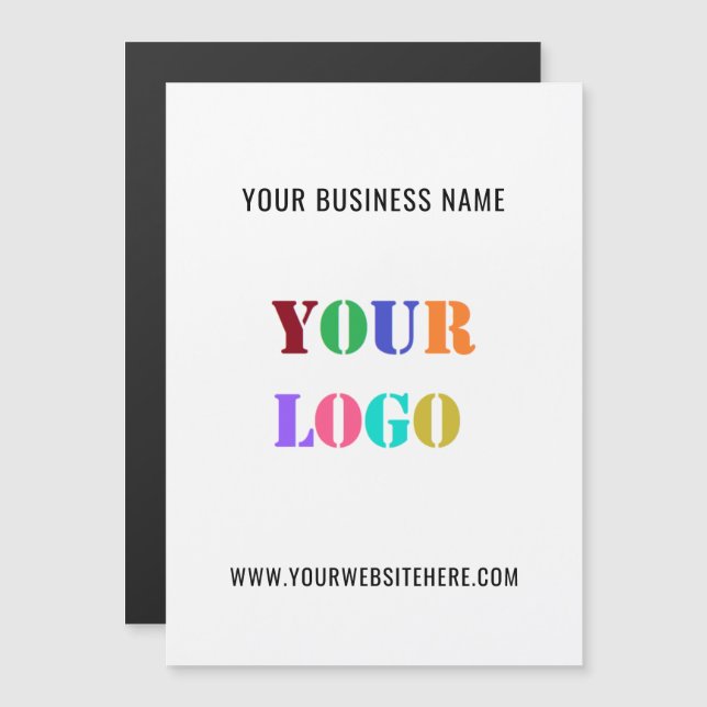 Custom Logo and Text Business Card Magnet Example (Front/Back)