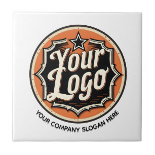 Custom Logo and Text Business Ceramic Tile