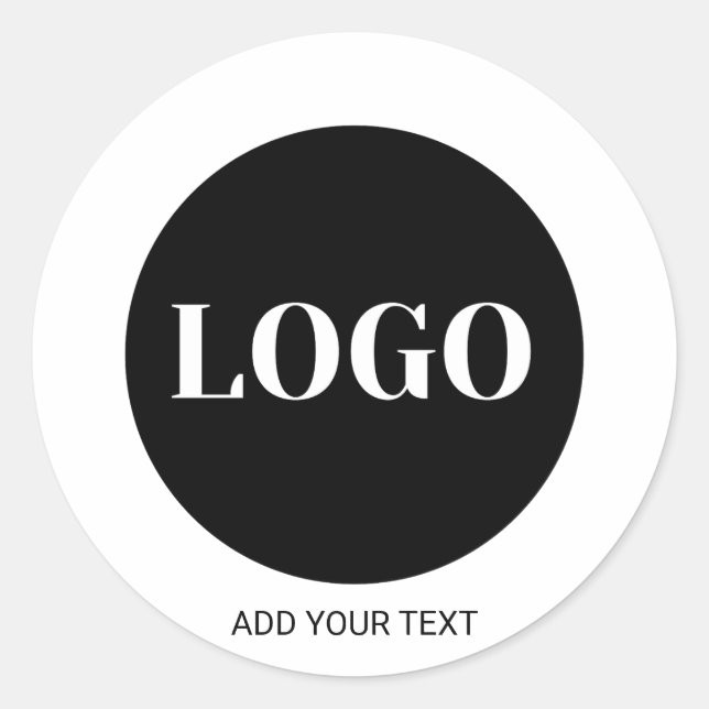 Custom logo and text business  classic round sticker (Front)