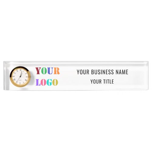 Custom Logo and Text Business Desk Name Plate