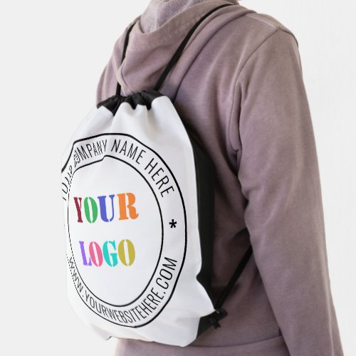 Custom Logo and Text Business Drawstring Bag