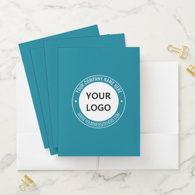 Custom Logo and Text Business Folders Example (In Situ)