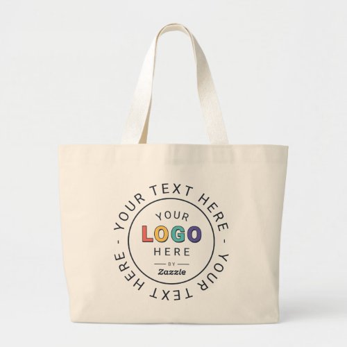 Custom Logo and Text Business Large Tote Bag