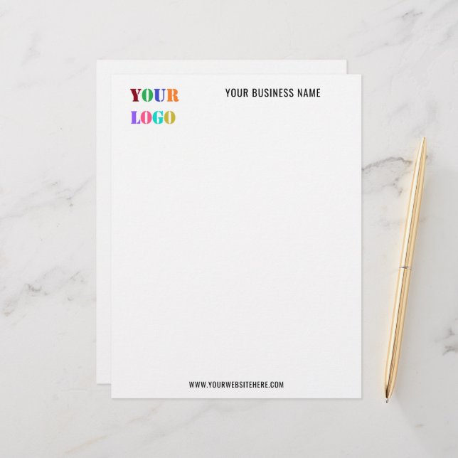 Custom Logo and Text Business Letterhead Example (Front/Back In Situ)