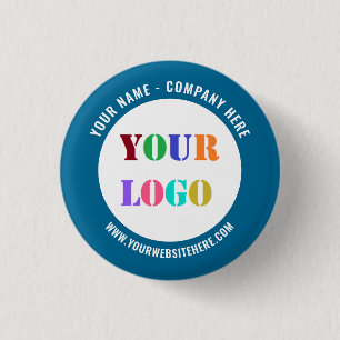 Custom Logo and Text Business Promotional Button