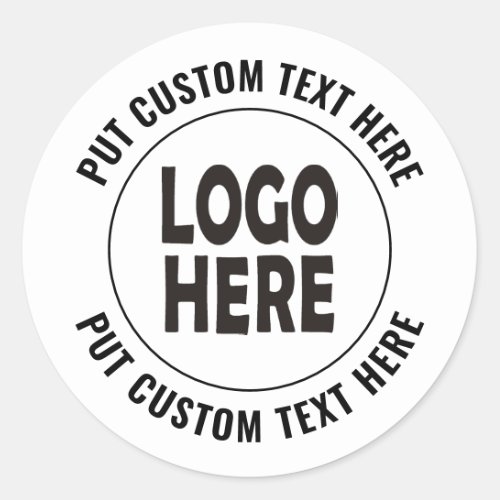 Custom logo and text business promotional classic round sticker