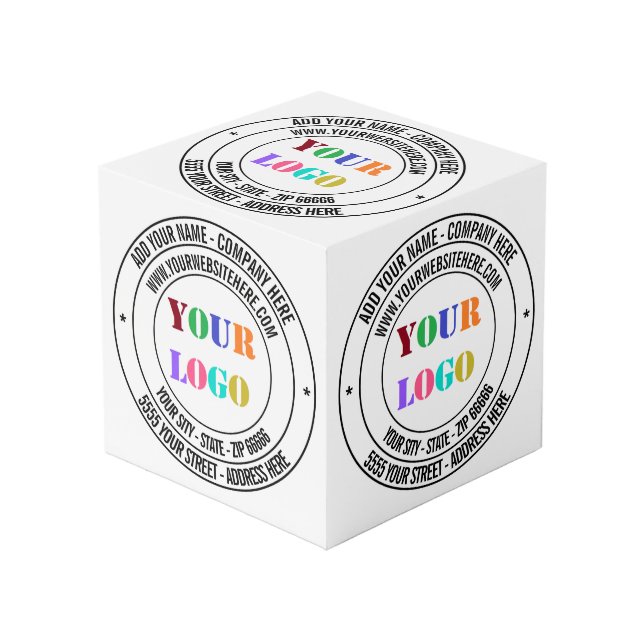 Custom Logo and Text Business Promotional Cube (Front Angled)