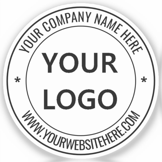 Custom Logo and Text Business Promotional Sticker (Front)