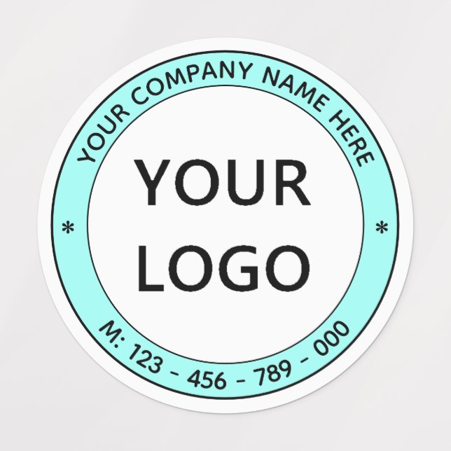 Custom Logo and Text Business Stickers Template (Design 1)
