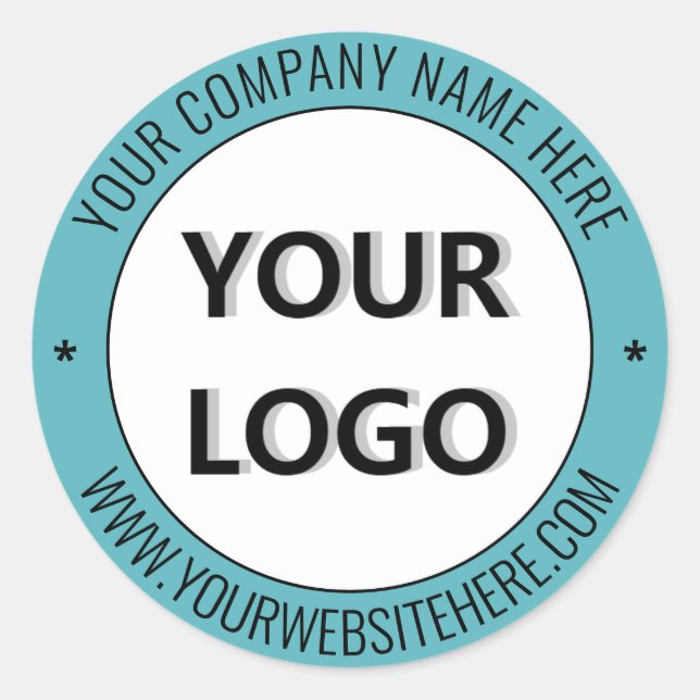 Custom Logo and Text Business Stickers Template (Front)