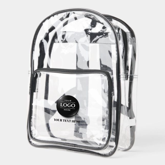 Custom Logo And Text Clear Stadium Backpack (Left)