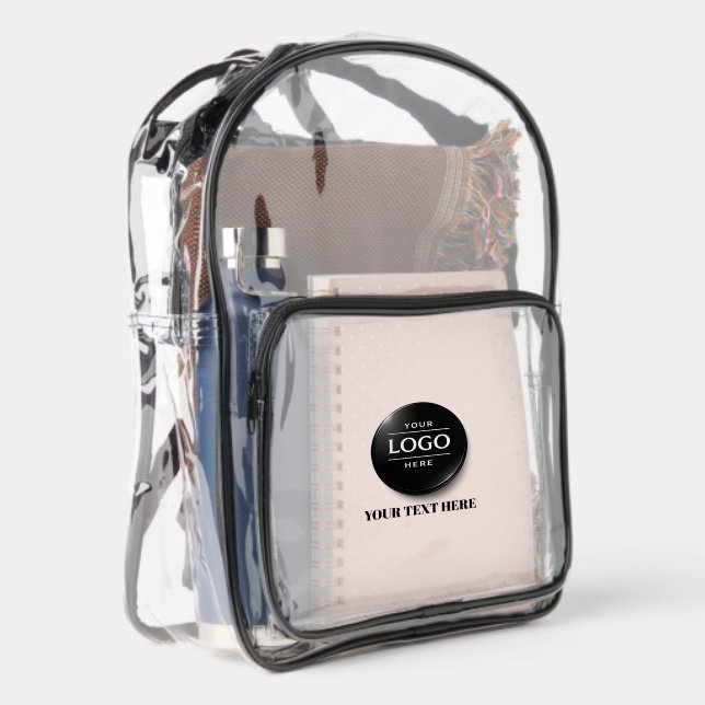 Custom Logo And Text Clear Stadium Backpack (Right)