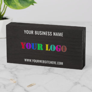 Custom Logo and Text Company Wooden Box Sign