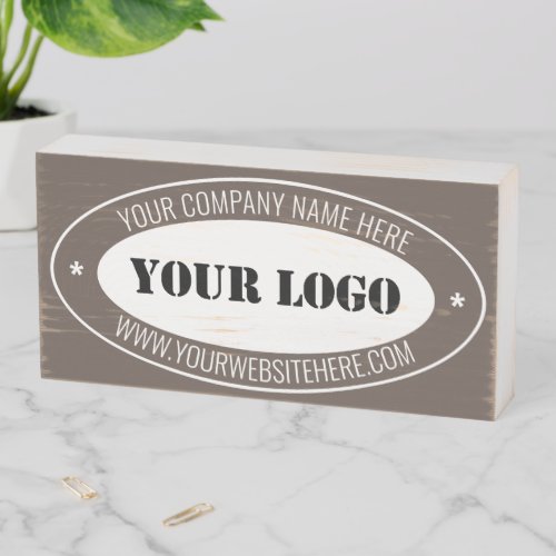 Custom Logo and Text Company Wooden Box Sign