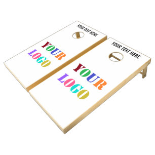 Custom Logo and Text Cornhole Set Choose Color