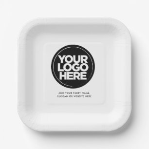 Custom Logo and Text Corporate Company Party Paper Plates