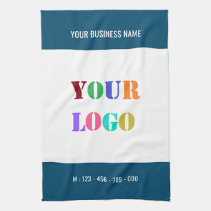 Custom Logo and Text Kitchen Towel - Your Colors