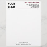Custom Logo and Text Letterhead Choose Colors Font<br><div class="desc">Custom Colors and Font Letterhead - Your Business Office Letterhead with Logo - Add Your Logo - Image / Business Name - Company / Address - Contact Information - Resize and move or remove and add elements / image with Customization tool. Choose colors / font / size !</div>