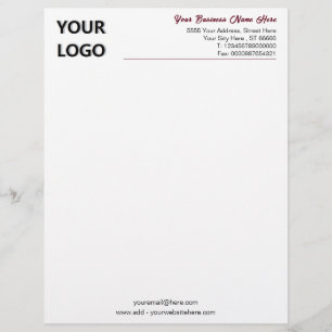 Custom Logo and Text Letterhead Choose Colors Font