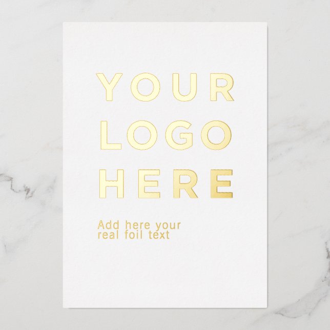 Custom logo and text modern foil invitation card (Front)