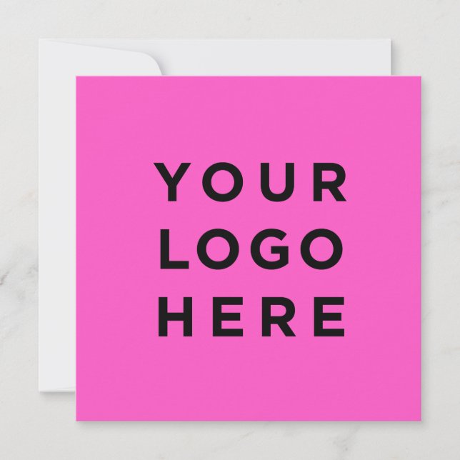 Custom logo and text modern square invitation card (Front)