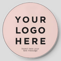 Custom logo and text modern stylish Cute pink Wireless Charger