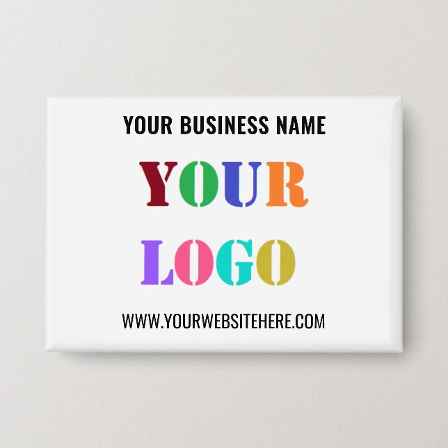 Custom Logo and Text Name Business Button Template (Front)