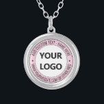 Custom Logo and Text Necklace Gift - Your Colors<br><div class="desc">Custom Colors and Font - Your Logo or Photo Name Website or Custom Text Promotional Business or Personal Modern Stamp Design Necklace / Gift - Add Your Logo - Image - Photo or QR Code / Name - Company / Website or other Information / text - Resize and move or...</div>