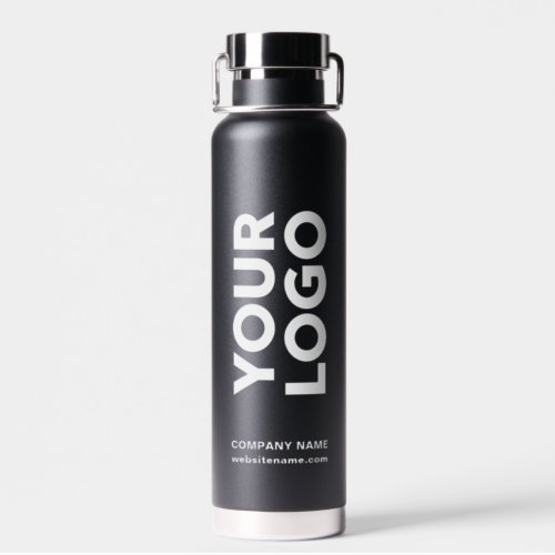 Custom Logo and Text on 2 Sides Black Water Bottle