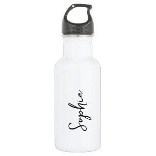 Custom Logo and Text on Black Stainless Steel Water Bottle