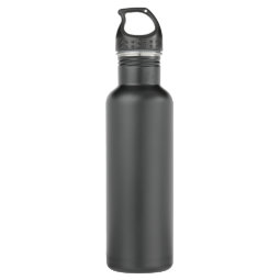 Custom Logo and Text on Black Stainless Steel Water Bottle | Zazzle