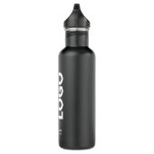 Custom Logo and Text on Black Stainless Steel Water Bottle (Right)