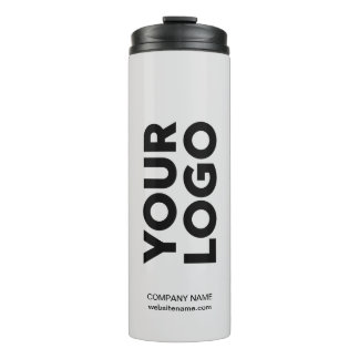 Custom Logo and Text on Grey Thermal Tumbler