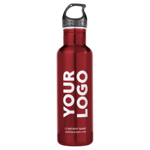 Custom Logo and Text on Red Stainless Steel Water Bottle