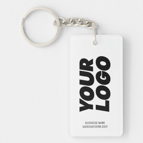 Custom Logo and Text on White Keychain