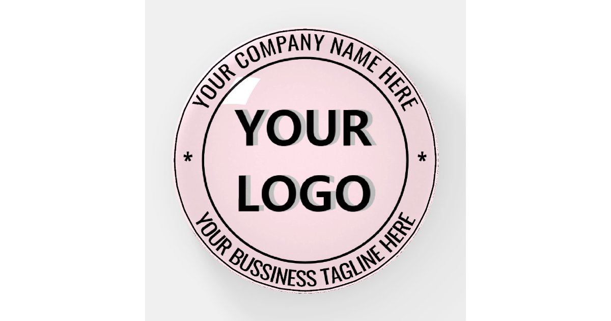 Custom Logo and Text Paperweight - Your Colors | Zazzle