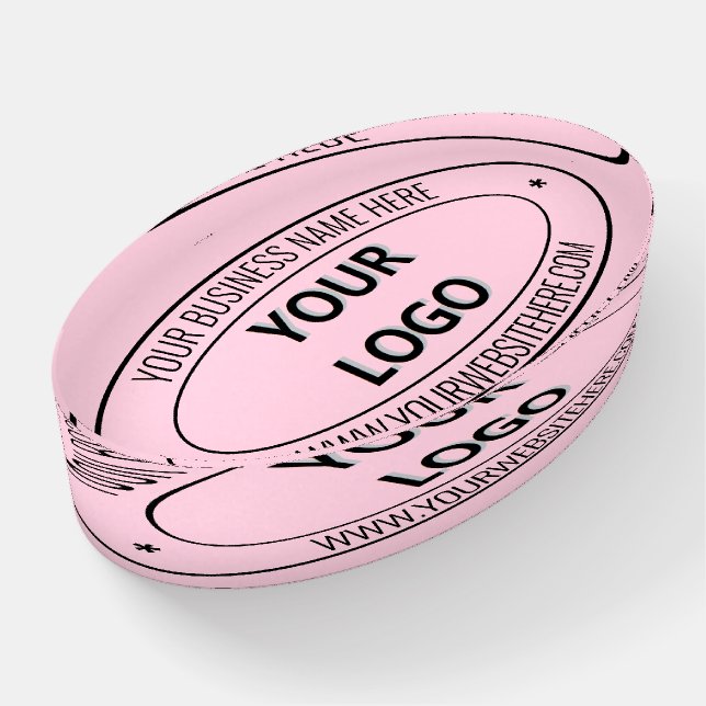 Custom Logo and Text Paperweight - Your Colors (Angled)