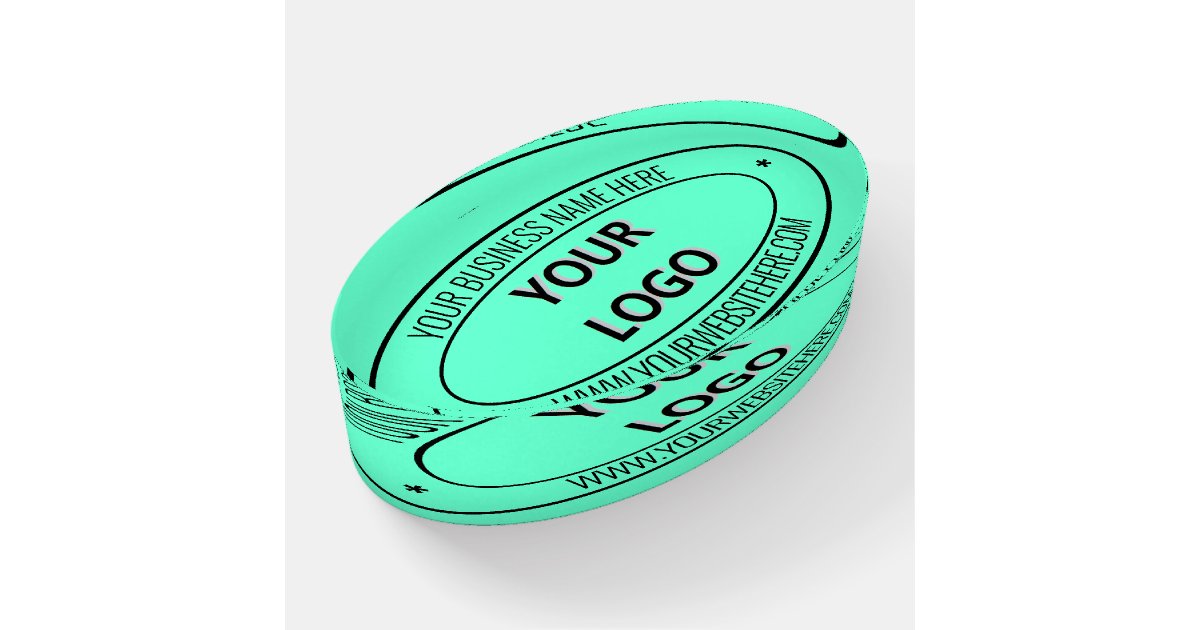 Custom Logo and Text Paperweight - Your Colors | Zazzle