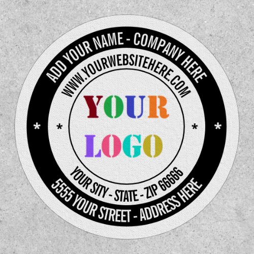 Custom Logo and Text Patch Name Address Website