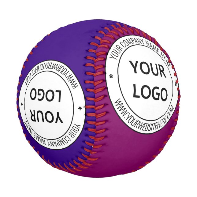 Custom Logo and Text Personalized Baseball Example (Angled)
