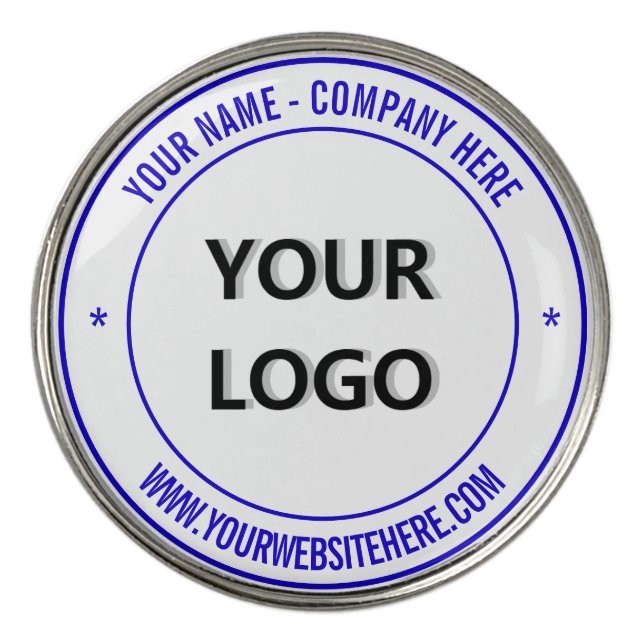 Custom Logo and Text Personalized Golf Ball Marker (Front)