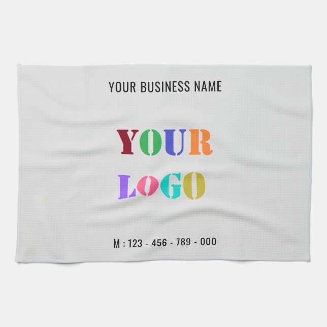 Custom Logo and Text Personalized Kitchen Towel (Horizontal)