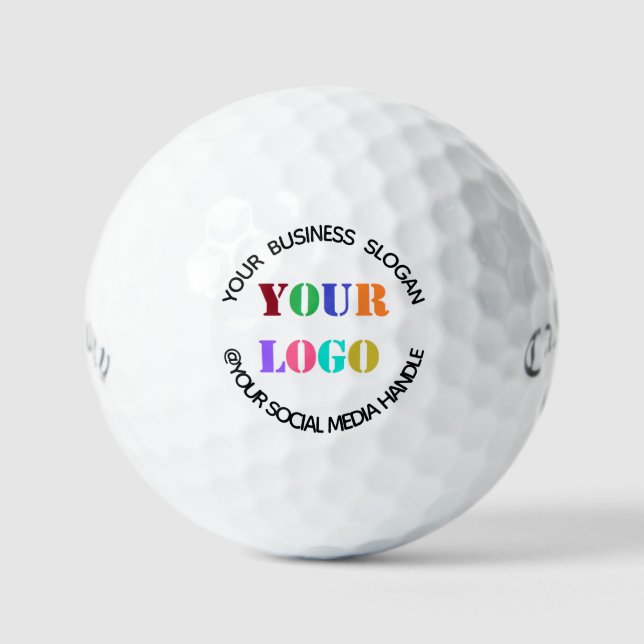 Custom Logo and Text Personalized Stamp Golf Balls (Front)