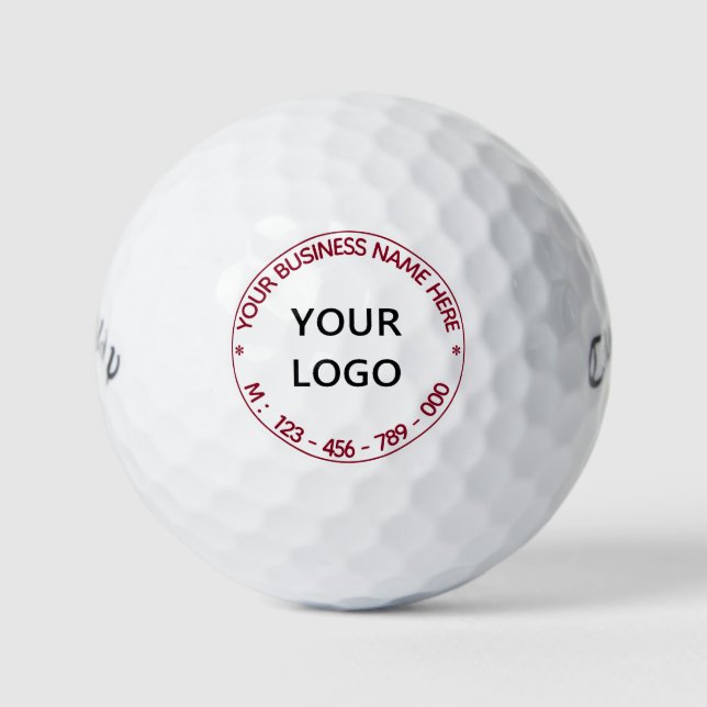 Custom Logo and Text Personalized Stamp Golf Balls (Front)
