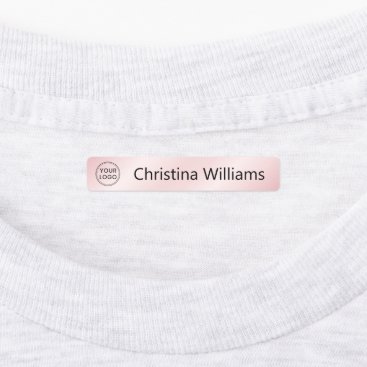 Custom logo and text pink gradient fabric clothing labels