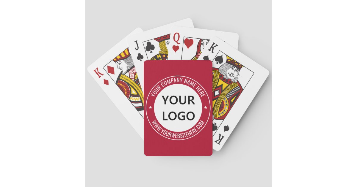 Custom Logo and Text Playing Cards Your Colors | Zazzle